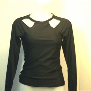 Long Sleeved Athletic Shirt with Cutouts